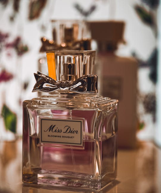 Floral perfume bottle